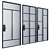 Modern Metal Glass Door Set 3D model small image 7