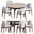 Modern Abrey Table and Chair Set 3D model small image 1