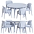 Modern Abrey Table and Chair Set 3D model small image 3