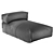 Square Chaise Longue with Backrest 3D model small image 1