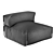 Square Chaise Longue with Backrest 3D model small image 2