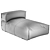 Square Chaise Longue with Backrest 3D model small image 3