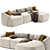 Sofia Beige Modular Sectional Sofa 3D model small image 2