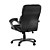 Executive Office Chair in Black Leather 3D model small image 3