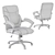 Executive Office Chair in Black Leather 3D model small image 7