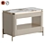 Beige Gloss Bedside Table with Marble Top 3D model small image 1