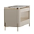 Beige Gloss Bedside Table with Marble Top 3D model small image 3