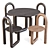 Handcrafted Mono Dining Set 3D model small image 1