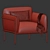 Opulent Velvet Upholstered Scribe Armchair 3D model small image 3