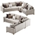 Modern Corner Sofa Set Exton 3D model small image 2