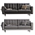 Sleek Leather Sofa by IKEA 3D model small image 4