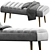 Fabiero Stylish Metal Leg Bench 3D model small image 1