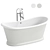 Sleek Ellington Matte Stone Bathtub 3D model small image 1