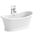 Sleek Ellington Matte Stone Bathtub 3D model small image 2
