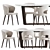 Velvet Upholstered Dining Set 201 3D model small image 2