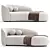 Sleek Modern Eichholtz Bernd Sofa 3D model small image 1