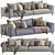 Modern Hollywood Sofa Set 3D model small image 1