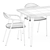 Modern Comfort: Neva Chairs & Kalota Table 3D model small image 5