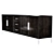 Modern Platan Wood Sideboard with Stainless Steel Legs 3D model small image 3