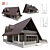 Rustic Charm 160sqm Log House 3D model small image 3