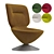 Sleek Moon Swivel Lounge Chair 3D model small image 1