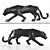Geometric Black Leopard Figurine Decor 3D model small image 1