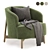 Elegant Copine Fabric Armchair: 3 Color Choices 3D model small image 3