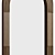 Elegant Wood Textured Oval Mirror 3D model small image 4