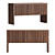 Modern Prism Wood Credenza Mesh Design 3D model small image 1