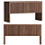 Modern Prism Wood Credenza Mesh Design 3D model small image 4