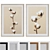 Modern Cotton Branch Picture Frame Set 3D model small image 1