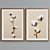 Modern Cotton Branch Picture Frame Set 3D model small image 2