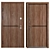 Modern Entry Metal Door Set 3D model small image 3