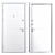 Modern Entry Metal Door Set 3D model small image 4
