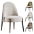 Velvet Upholstered Ames Dining Chair 3D model small image 1