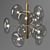 Lux Brass Pendulum Chandelier 3D model small image 2