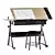 Adjustable Drawing Table with Chair 3D model small image 1