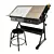 Adjustable Drawing Table with Chair 3D model small image 3