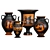 Handcrafted Ancient Greek Clay Vases 3D model small image 1