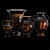 Handcrafted Ancient Greek Clay Vases 3D model small image 3