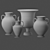 Handcrafted Ancient Greek Clay Vases 3D model small image 6