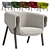 Modern Fabric Armchair MONICA 3D model small image 1