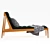 Teak Wave Chaise Lounge 3D model small image 3