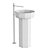 Luxury Opale Freestanding Washbasin Set 3D model small image 5