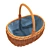 Oval Wicker Basket With Handle 3D model small image 3