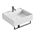 HIDE Wall-Mounted Ceramic Washbasin 3D model small image 4