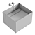 Modern Wall-Mounted Metal Washbasin 3D model small image 3