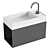 Modern Rectangular Wall Basin 3D model small image 1