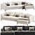 Elegant Meridian Chaise Sofa ensemble 3D model small image 1