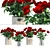 Red Rose Vases Set Beauty 3D model small image 1